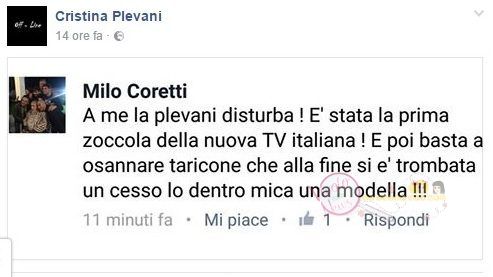 milo coretti contro cristina plevani